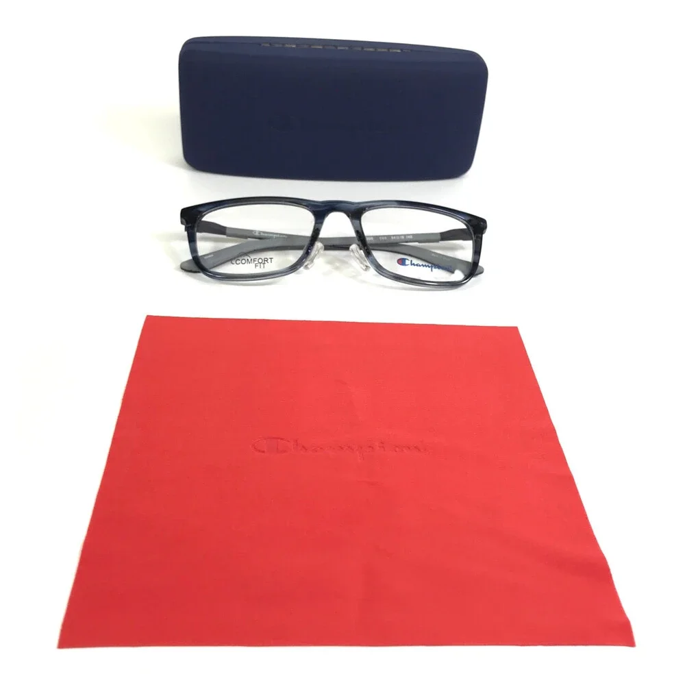 Champion Eyeglasses Frames CFIT 300 C03 Blue Gray Rectangle Full Rim 54-19-140